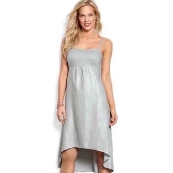 Tommy Bahama ✧ Linen Metallic High Low Sundress XL - Picture 1 of 7